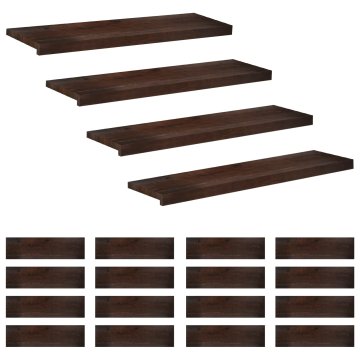 Vidaxl Stopnice 20 kos 90 x 25 x 2 cm Temno rjava Trda bukovina