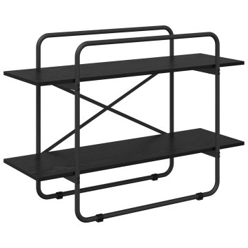 Vidaxl Knjižna polica 2 ravni 100 x 35 x 70 cm PB Črni hrast