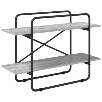 Vidaxl Knjižna polica 2 ravni 100 x 35 x 70 cm PB Siva Sonoma