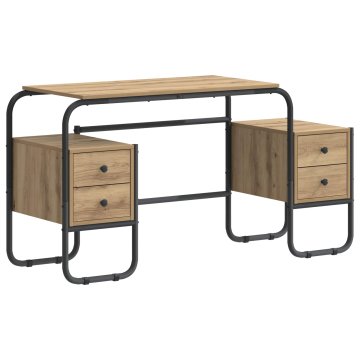 Vidaxl Miza s shrambo Artisan hrast 145 x 50 x 75 cm