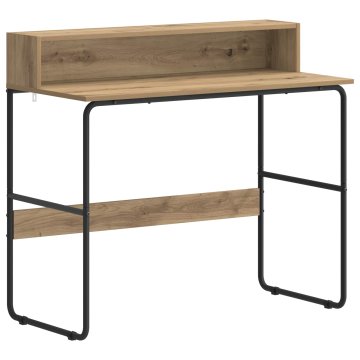 Vidaxl Miza s shrambo Artisan hrast 100 x 50 x 91 cm
