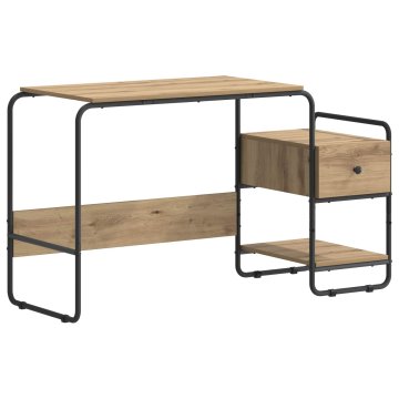Vidaxl Miza s shrambo Artisan hrast 131,5 x 50 x 75,5 cm