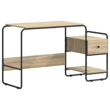 Vidaxl Miza s shrambo Sonoma hrast 131,5 x 50 x 75,5 cm