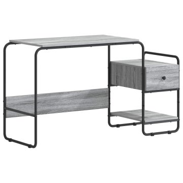 Vidaxl Miza s shrambo Siva Sonoma 131,5 x 50 x 75,5 cm