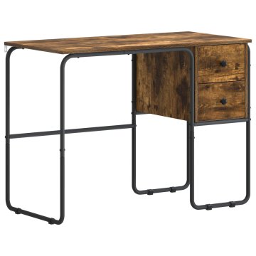 Vidaxl Miza s shrambo Dimljen hrast 100 x 50 x 75 cm