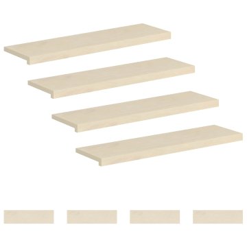 Vidaxl Stopnice 8 kos 100 x 25 x 2 cm Bela Masivno hrastovo les