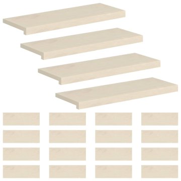 Vidaxl Stopnice 20 kos 80 x 30 x 2 cm Bela Masivno hrastovo les