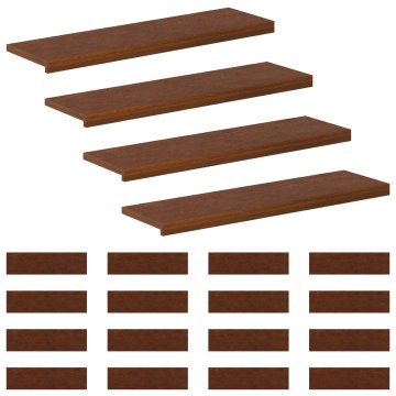 Vidaxl Stopnice 20 kos 90 x 25 x 2 cm Temno rjava Masivno hrastovo les
