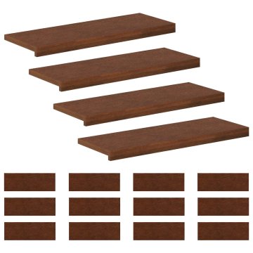 Vidaxl Stopnice 16 kos 70 x 25 x 2 cm Temno rjava Masivno hrastovo les