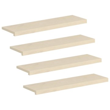 Vidaxl Stopnice 4 kos 90 x 30 x 2 cm Bela Masivno hrastovo les