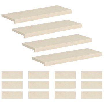 Vidaxl Stopnice 16 kos 80 x 25 x 2 cm Bela Masivno hrastovo les