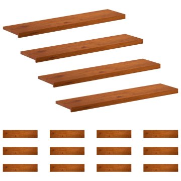 Vidaxl Stopnice 16 kos 110 x 30 x 2 cm Rjava Masivno hrastovo les