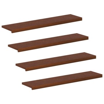 Vidaxl Stopnice 4 kos 110 x 30 x 2 cm Temno rjava Masivno hrastovo les