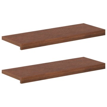 Vidaxl Stopnice 2 kos 80 x 30 x 2 cm Temno rjava Masivno hrastovo les
