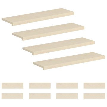 Vidaxl Stopnice 12 kos 100 x 25 x 2 cm Bela Masivno hrastovo les