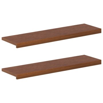 Vidaxl Stopnice 2 kos 100 x 30 x 2 cm Temno rjava Masivno hrastovo les