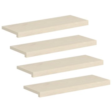 Vidaxl Stopnice 4 kos 80 x 30 x 2 cm Bela Masivno hrastovo les