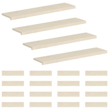 Vidaxl Stopnice 20 kos 110 x 30 x 2 cm Bela Masivno hrastovo les