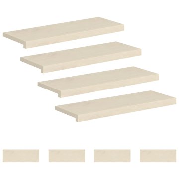 Vidaxl Stopnice 8 kos 80 x 25 x 2 cm Bela Masivno hrastovo les