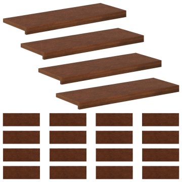 Vidaxl Stopnice 20 kos 70 x 25 x 2 cm Temno rjava Masivno hrastovo les