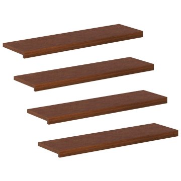 Vidaxl Stopnice 4 kos 90 x 30 x 2 cm Temno rjava Masivno hrastovo les