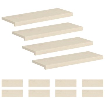 Vidaxl Stopnice 12 kos 80 x 25 x 2 cm Bela Masivno hrastovo les