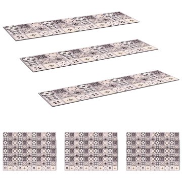 Vidaxl Podloge za stopnice 15 kos 76 x 20 cm Siva in črna Poliester