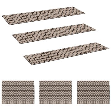 Vidaxl Podloge za stopnice 15 kos 76 x 20 cm Siv mrežast vzorec