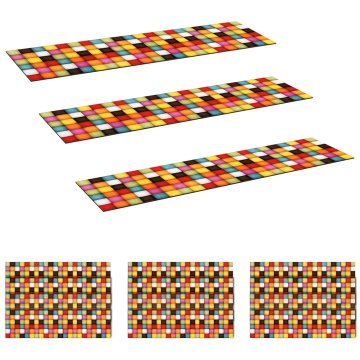Vidaxl Podloge za stopnice 15 kos 76 x 20 cm Pisani blokovski vzorec