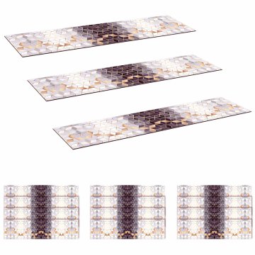 Vidaxl Podloge za stopnice 15 kos 76 x 20 cm Satasti vzorec Poliester