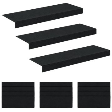 Vidaxl Podloge za stopnice 15 kos 65 x 21 x 4 cm Temno siva Poliester