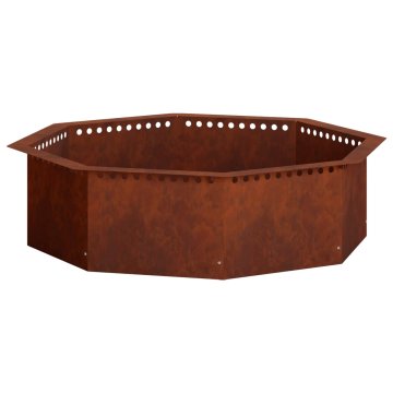 Vidaxl Obroč za Ognjišče Rjav 80 x 80 x 25 cm Vremensko odporno jeklo