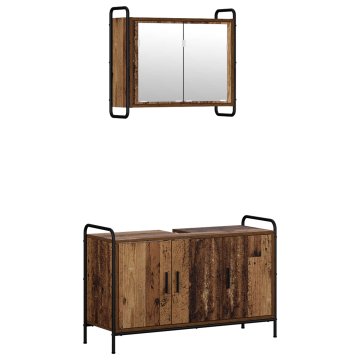 Vidaxl Komplet omaric za kopalnico 2 kos Star les 65,5 x 34 x 61 cm