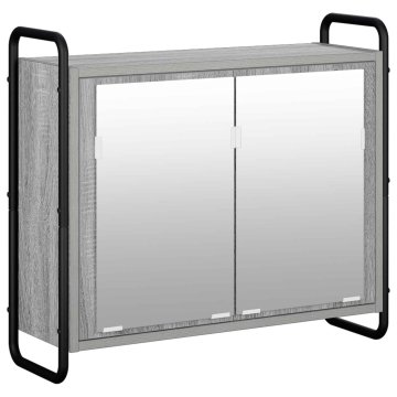 Vidaxl Viseca kopalniška omarica Siva Sonoma 64 x 20 x 56,5 cm