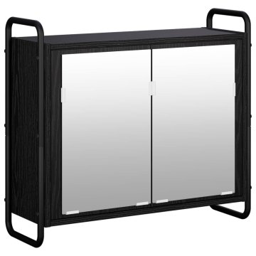 Vidaxl Viseca kopalniška omarica Črni hrast 64 x 20 x 56,5 cm