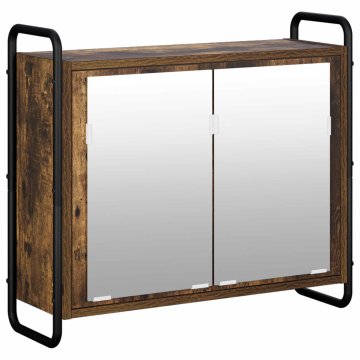 Vidaxl Viseca kopalniška omarica Dimljen hrast 64 x 20 x 56,5 cm