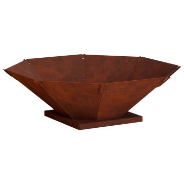Vidaxl Ogenj Rjav 70,5 x 70,5 x 21,5 cm Vremensko odporno jeklo