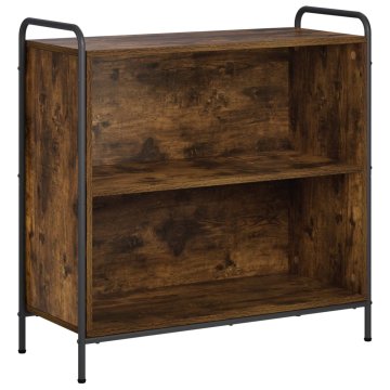 Vidaxl Knjigovni omar 80 x 33 x 80 cm Inženirski les Dimljen hrast