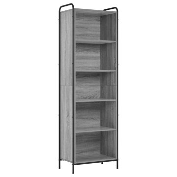 Vidaxl Knjigovni omar 55,5 x 33 x 174 cm Inženirski les Siva Sonoma