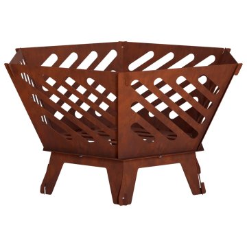 Vidaxl Ogenj Rjav 60 x 53 x 30 cm Vremensko odporno jeklo