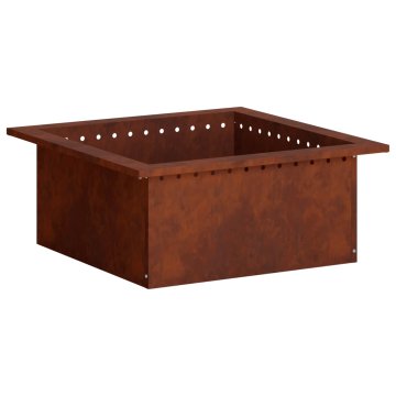 Vidaxl Obroč za Ognjišče Rjav 60 x 60 x 25 cm Vremensko odporno jeklo