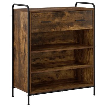 Vidaxl Omara za čevlje 76 x 36,5 x 93 cm Inženirski les Dimljen hrast
