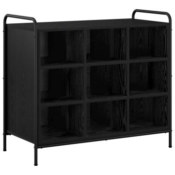 Vidaxl Omara za čevlje 85 x 39,5 x 75 cm Inženirski les Črni hrast