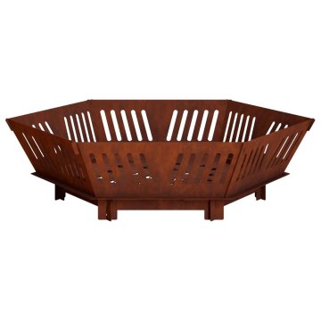 Vidaxl Ogenj Rjav 60 x 60 x 18 cm Vremensko odporno jeklo