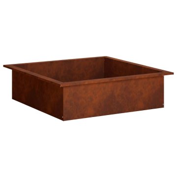 Vidaxl Obroč za Ognjišče Rjav 90 x 90 x 25 cm Vremensko odporno jeklo