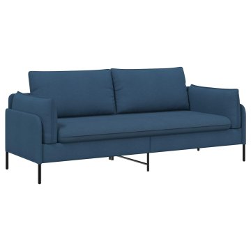 Vidaxl 3-sedežna sedežna Modra 222 x 81 x 89 cm Blago