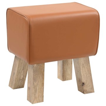 Vidaxl klop 40 x 30 x 45 cm Pravo usnje Rjava