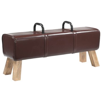 Vidaxl klop Temno rjava 110 x 30 x 45 cm Pravo usnje