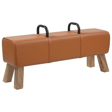 Vidaxl klop Rjava 110 x 30 x 45 cm Pravo usnje