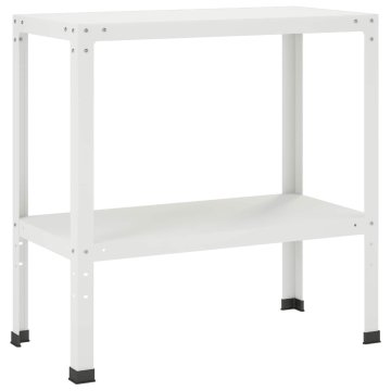 Vidaxl Miza za presajanje 80 x 40 x 80 cm Prašno lakirano jeklo Bela